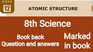 Atomic Structure॥8th Science unit 12 ॥Book back question and answer ॥Marked in book