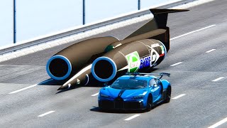 Bugatti Chiron Pur Sport vs SSC Thrust at Drag Race 20 KM