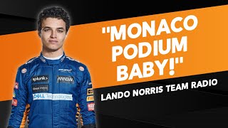 Lando Norris celebrating podium in Monaco | Monaco GP Team Radio