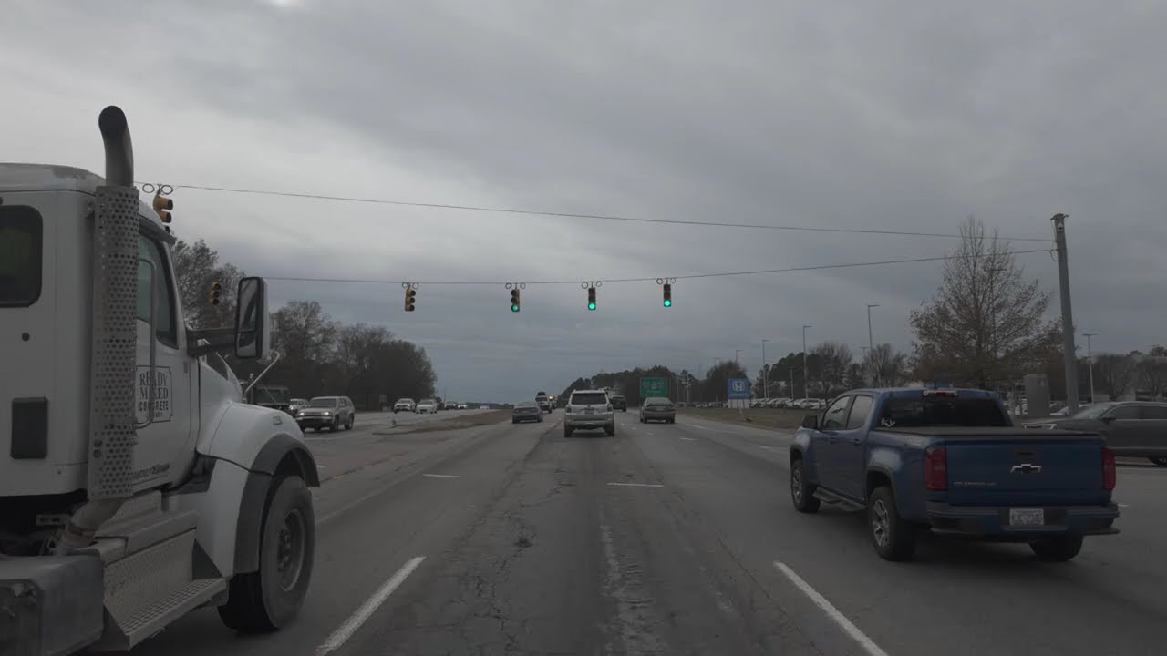 Car Ride City View in RDU area - North Carolina, USA Video 
