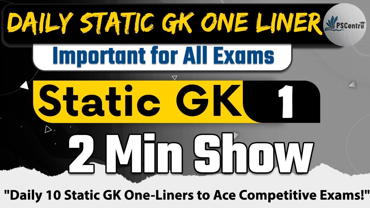 Daily Static GK One Liner  Lec-01
