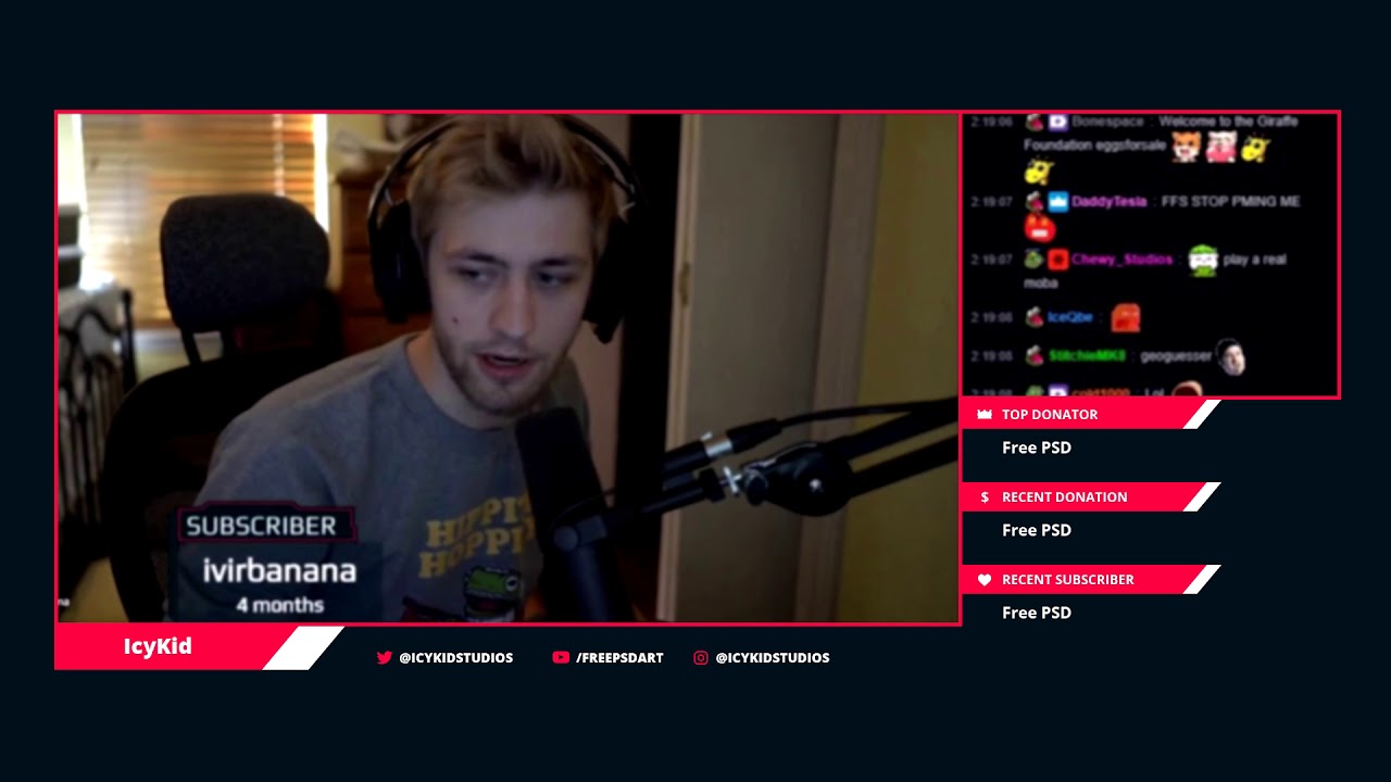 Free Twitch Overlay Template - Red-O Overlay - PSD - Free Download