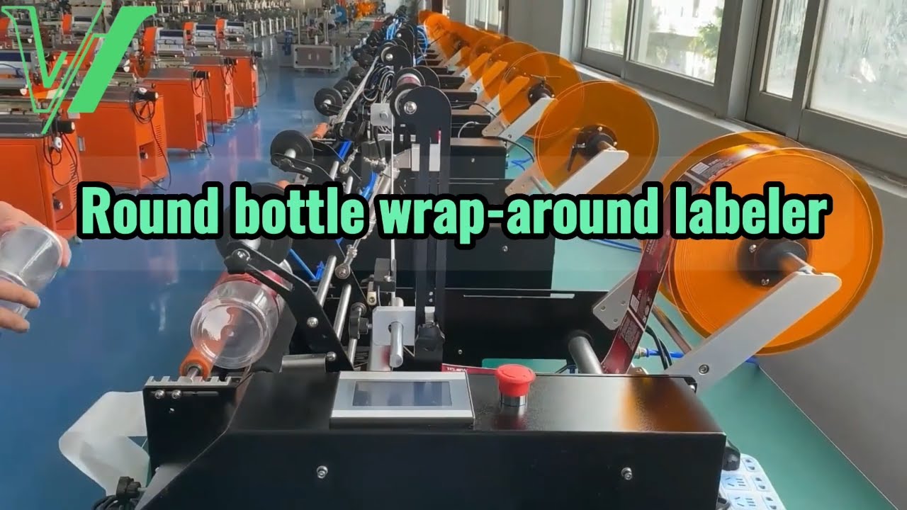 Semi auto wrap around labeling machine round jar medicine beverage bottles labeler