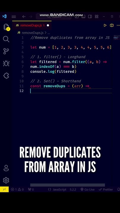 😘😘 Shorthand to Remove Duplicates from Array in JavaScript #shorts # ...