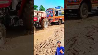 Two tractors are pulling out a stuck bus | #shorts #ytshort #shortvideo