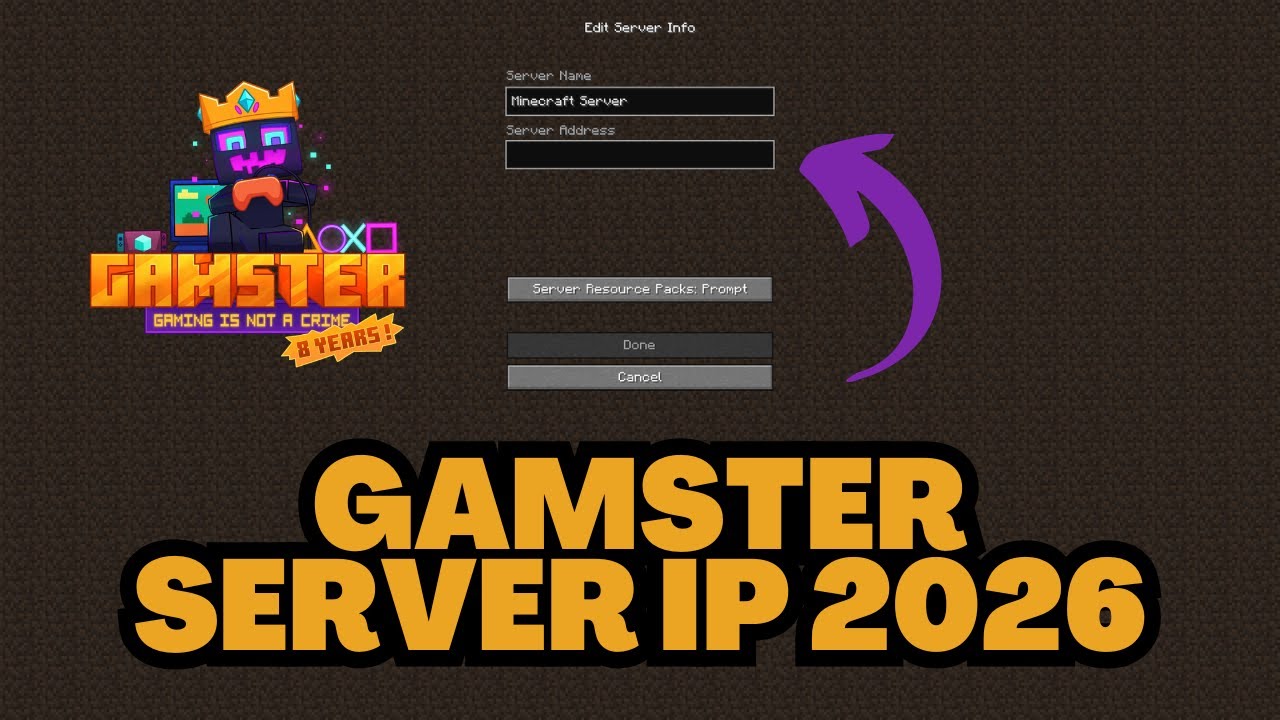 Minecraft Gamster Server IP Address 2026