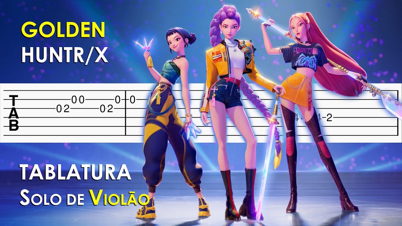 Golden - Guerreiras do K-Pop | Tablatura Solo de Violão Simplificado | HUNTR/X