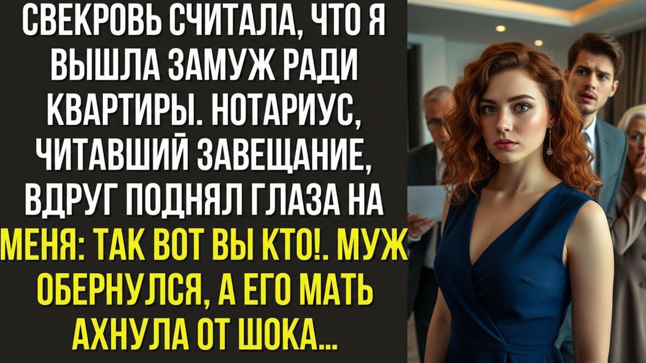 Свекровь считала, что я вышла замуж ради квартиры  Нотариус, читавший завещание, вдруг поднял гла