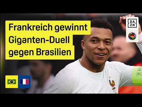 Upa sieht Rot, Olise legt vor, Mbappé trifft: Frankreich - Brasilien | Friendlies | DAZN Highlights