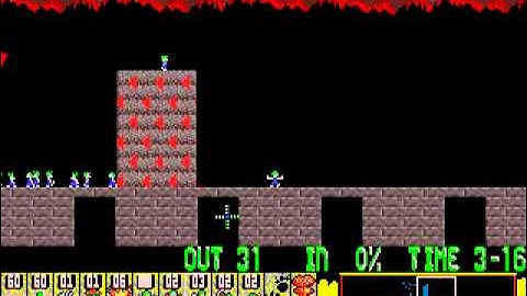 Lemmings - Lv20 Tricky: One way digging to freedom