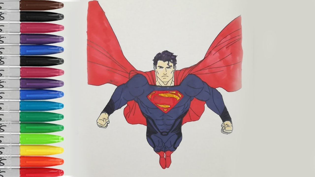 Superman Coloring Pages Flying Man of Steel Fun Pages SAILANY Coloring Kids