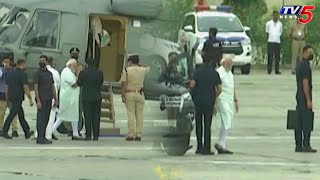 Indian Prime minister Narendra Modi Security convoy and Helicopter Visuals | TV5 News Digital