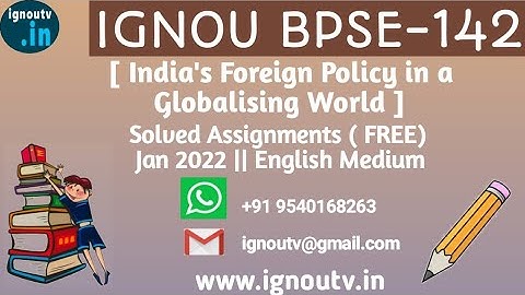 IGNOU BPSE-142 Solved Assignment Jan 2022 [FREE] || IGNOU BAPSH || IGNOU TV || IGNOU ||