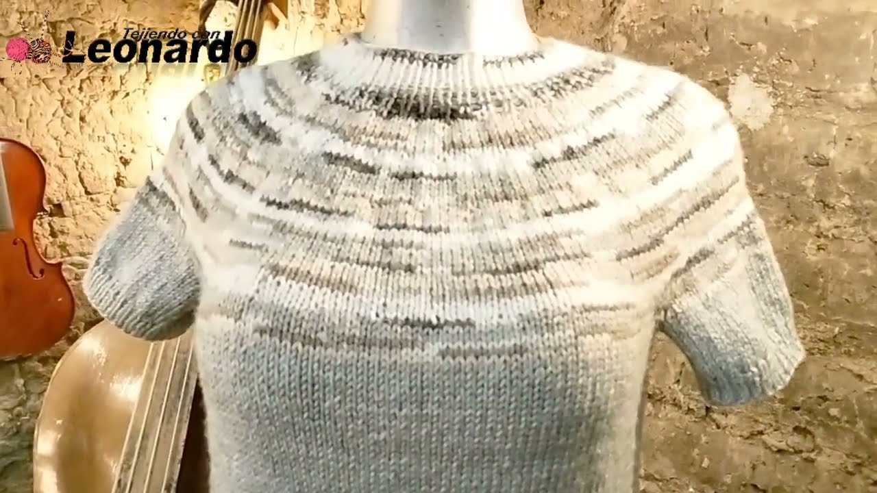 Suéter de canesu circular unisex talla S-XL/Tejiendoconleonardo.