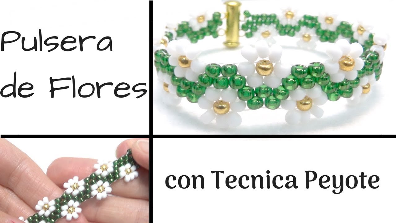 Pulsera de técnica Rocallas Miyuki 8/0 - YouTube