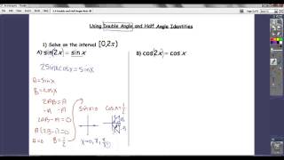 Using Double Angle Formulas to Solve Equations