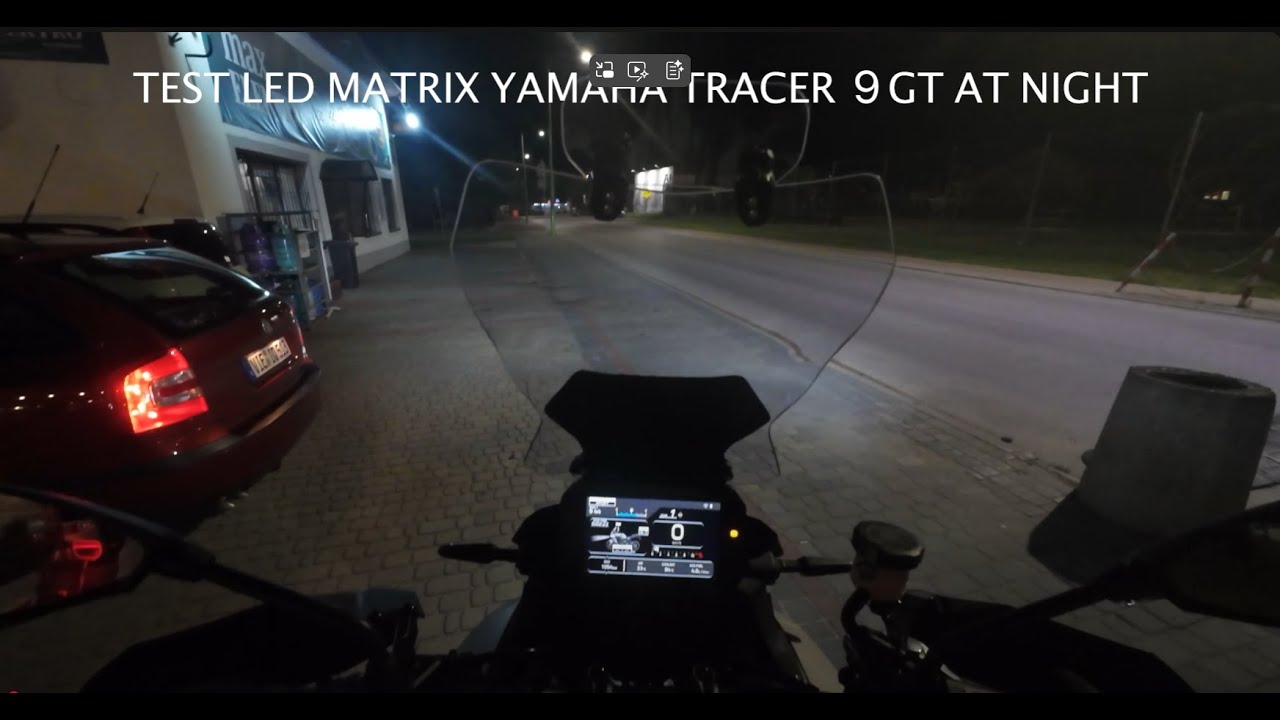 MATRIX LED Yamaha Tracer 9 GT 2025 at night raw sound