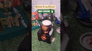 Miniature Milk Boiling 🥛 miniature milk 😋#shorts #asmr #satisfying #kitchen #milk #youtubeshorts