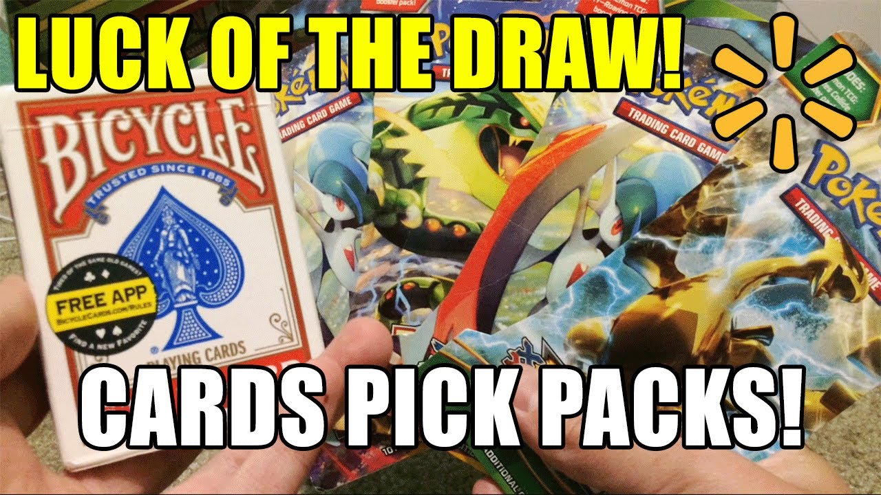 BEST WAY TO PICK POKEMON PACKS! Picking Pokemon Booster Packs With a Deck of Cards!