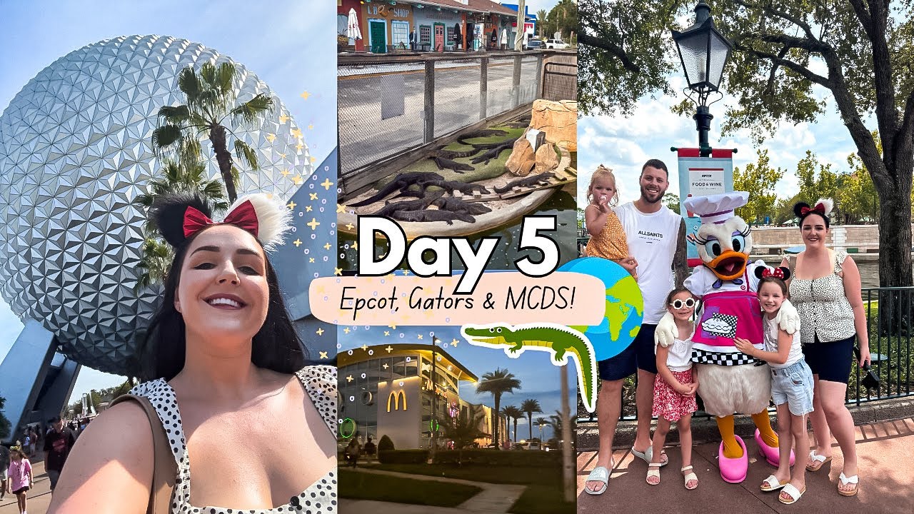 WALT DISNEY WORLD – ДЕНЬ 5 | Видеоблог Epcot: Кормление аллигаторов и самый большой в мире McDona...