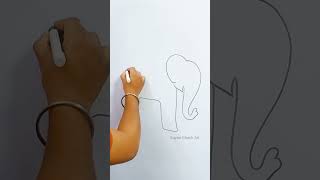 Easy Elephant Art 🐘 | Step by Step drawing tutorial 😍 #shortsfeed #shorts #drawing #art