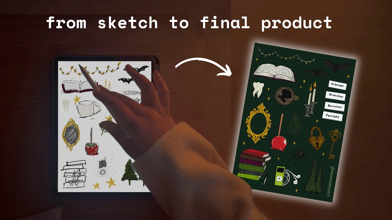 making twilight inspired stickers for my fall shop update