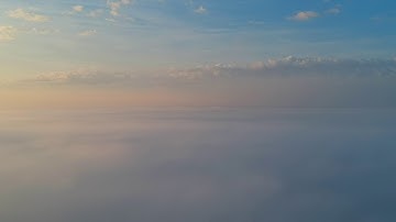 Dji spark sunrise through the fog