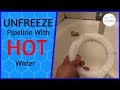 Unfrezze thawinng pipe with hot  water