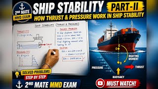 How Thrust &amp; Pressure Work in Ship Stability | Solved Problems | Part -II,  2nd mates mmd exam.