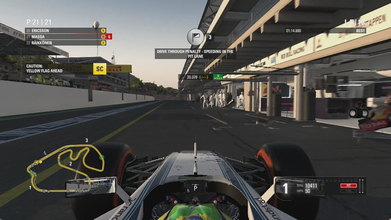 F1 2016 GLITCH BACKWARDS DOWN THE PIT