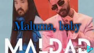 Maluma &Steve Aoki -Maldad /Letra/