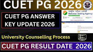 CUET PG Answer Key And Result Update 2026 || University Admission Form|| After CUET PG Exam #anas_du