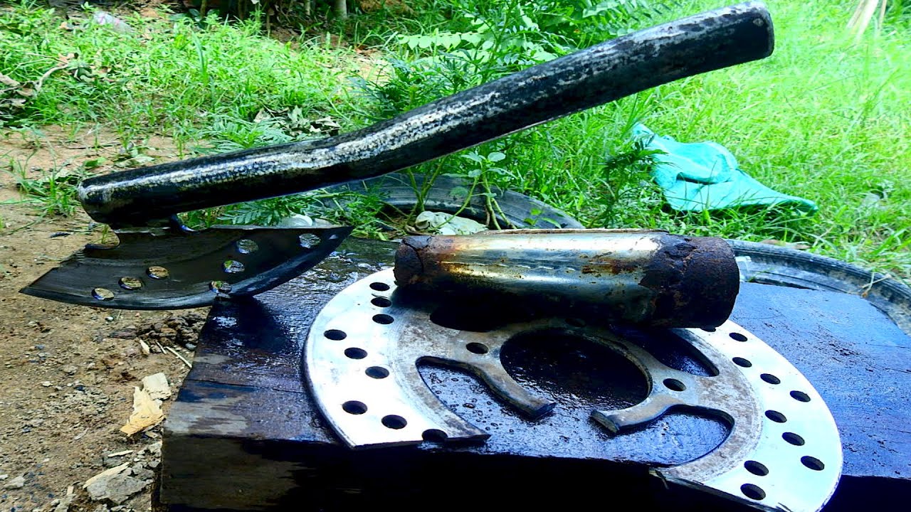 DIY- make beauty ax MOTORCYCLE ROTOR DISC - YouTube
