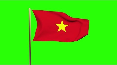 Vietnam Flag With Cloud Waving In The Wind. Green Screen, Alpha Matte. Loopable Stock Video Footage