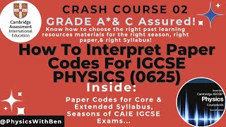 CIAE IGCSE Physics (0625)| How To Interpret Paper Codes.