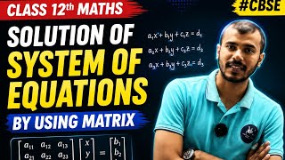 Solution of System of Equation using Inverse of matrix |class 12th maths |Ratnakar Singh |#ncert 