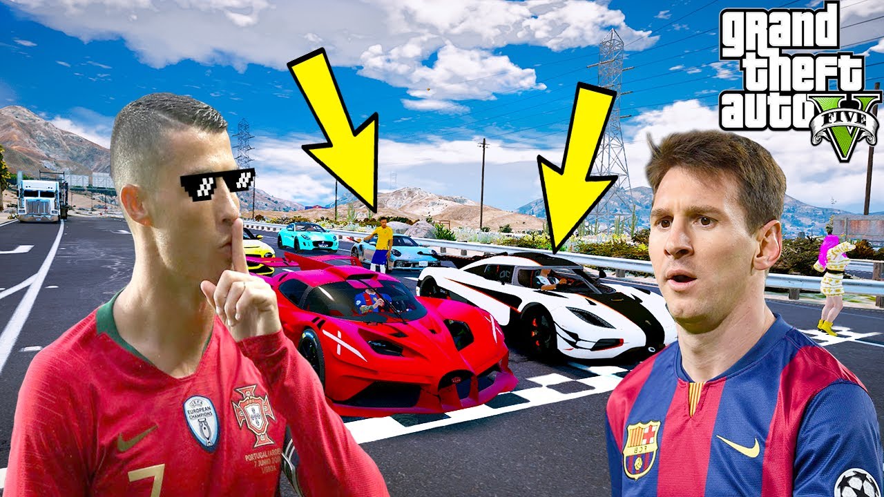 RONALDO VE MESSİ HIZLI VE PAHALI ARABALARLA ANAHTARINA YARIŞIYOR! - GTA 5