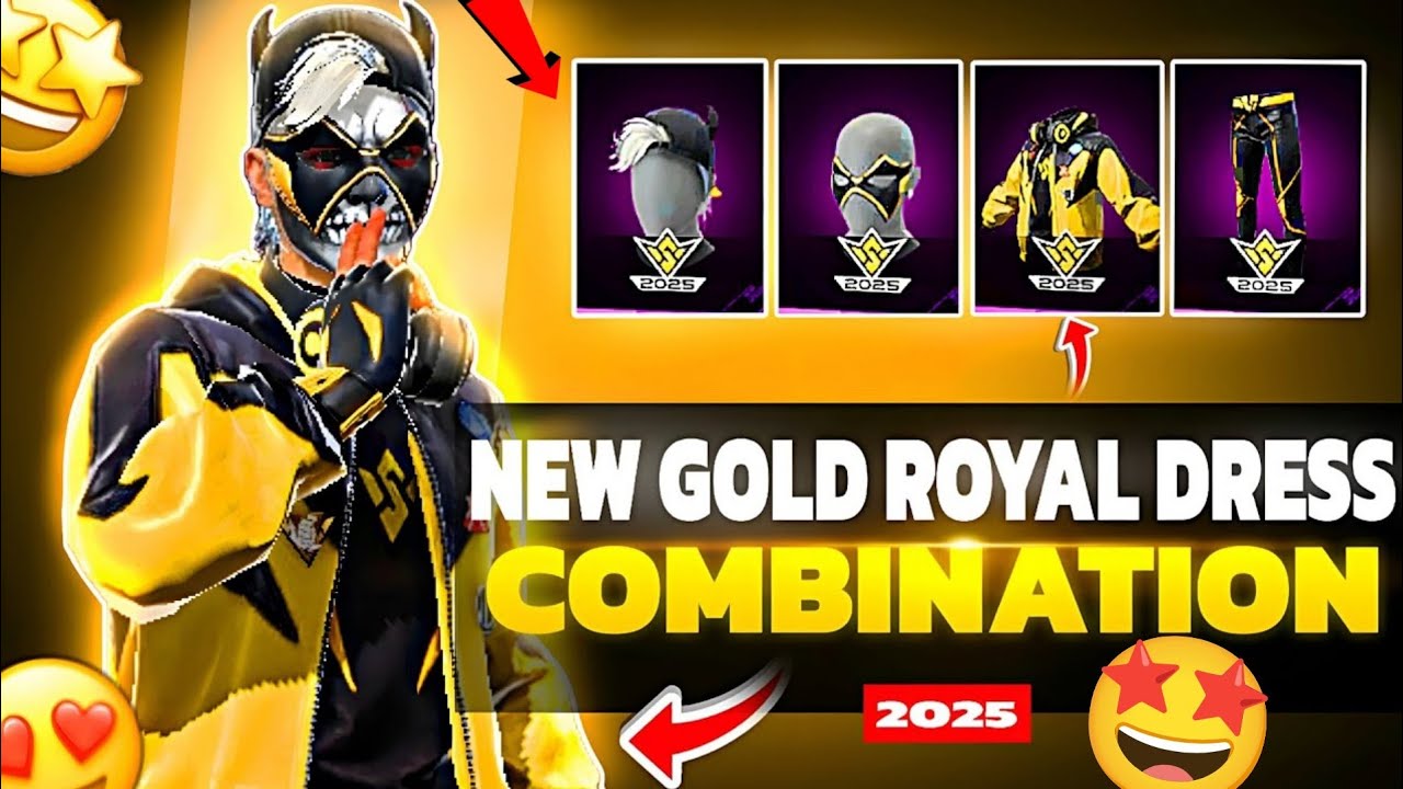 New😍Gold Royal BUNDLE God Level Dress Combination In FREE FIRE🔥| NO😱TOP UP DRESS COMBINATION |XZRT|