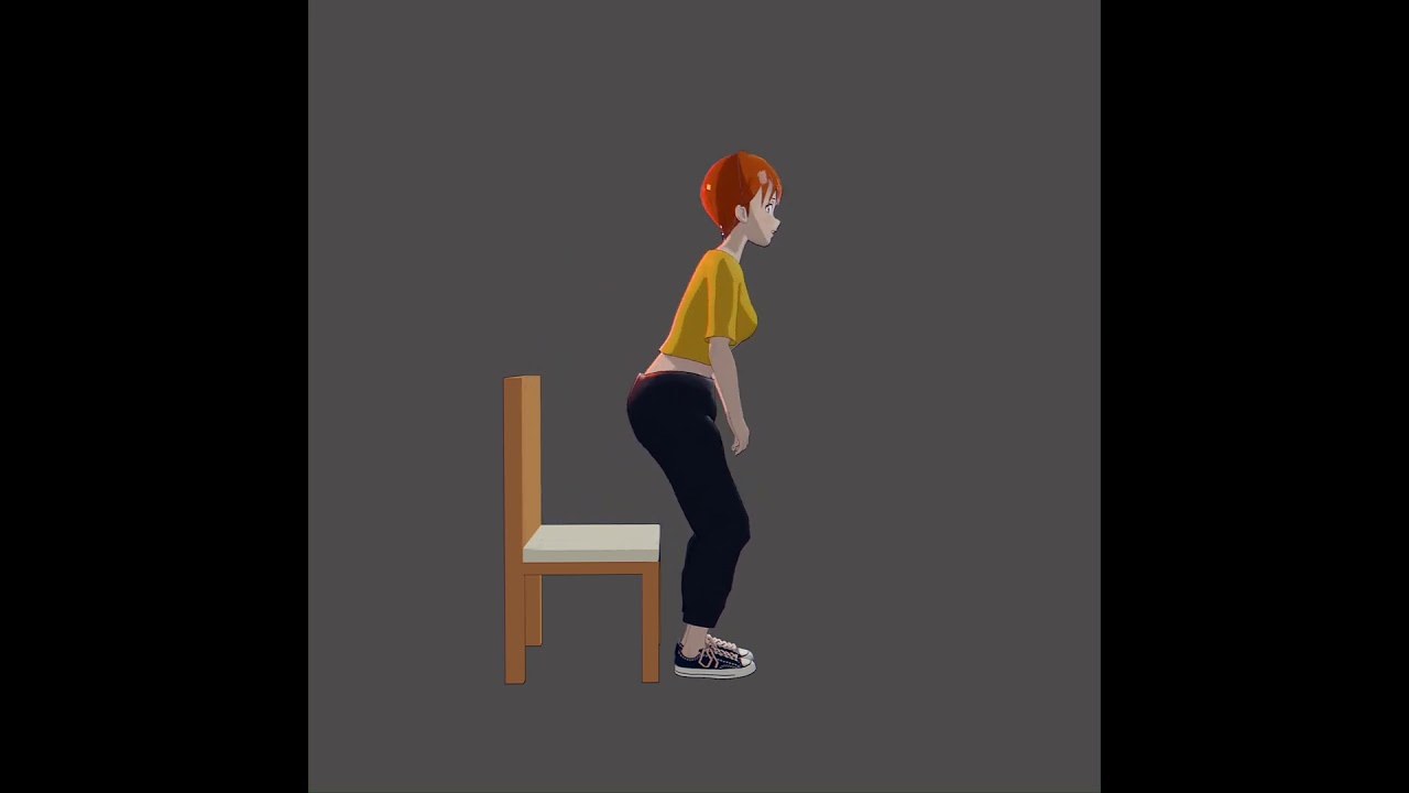 Stand Up and Sit Down - Animation Exercise (Blender - Eevee) (Loop Animation)