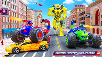 Flying Prado Robot Transform Car: Helicopter War  3d game - Android Gameplay