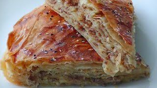 Inanilmaz dadli qat -qat borek resepti . Пирог с мясом и картошкой.