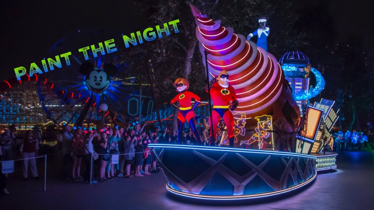 Paint the Night Parade w/ New Incredibles Unit - Disney California Adventure 2018