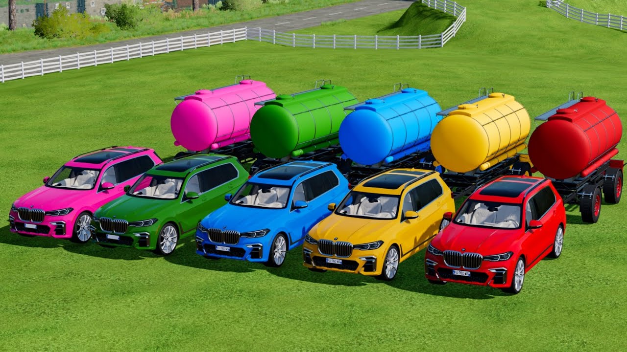 TRANSPORT FUEL TANKS WITH COLORED BMW X7 10 Farming Simulator 22