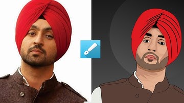 DILJIT DOSANJH VECTOR ART PART 1 LINE ART Tutorial | Infinite Design | NK CREATIONZ