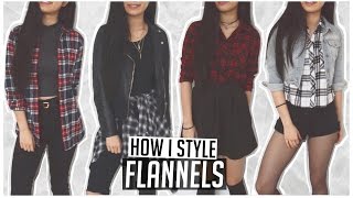 How I Style ♡ Flannels/Plaid Shirts // 4 Everyday Casual Outfit Ideas ♡ Appropriate For School
