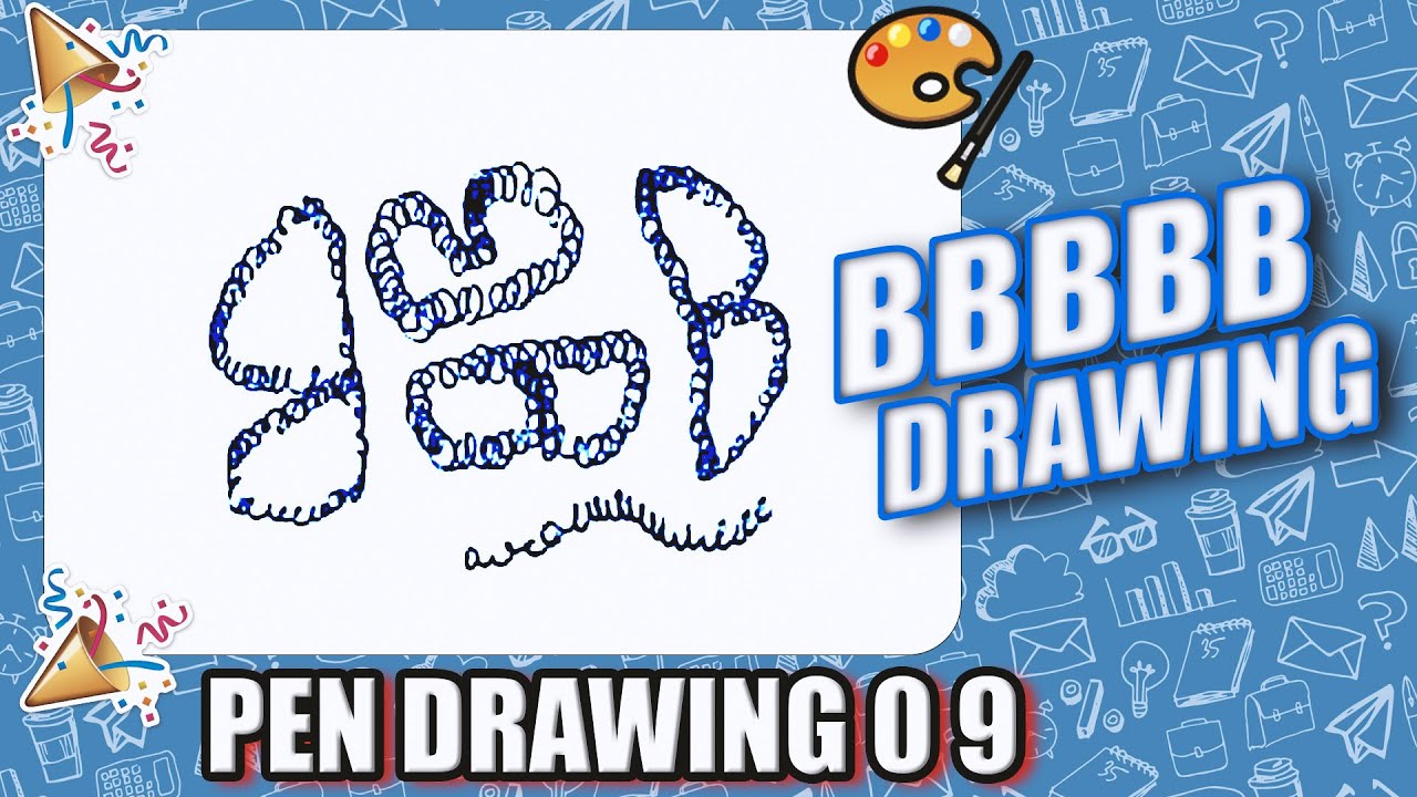 B Drawing - Painting with Pen - Drawing with Pen Blue - YouTube