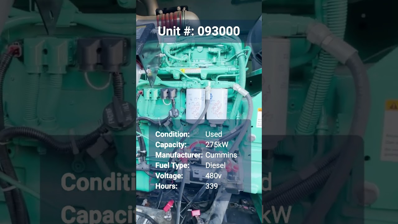 275kW Cummins QSL9-G7 Standby Generator Load Bank Test | Unit 093000