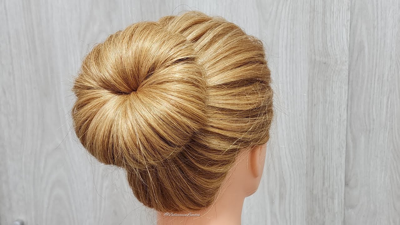 Moño Fácil | Moño Desordenado Cabello Largo Medio y Corto | Messy Bun ...