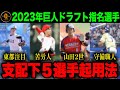 【巨人】23年ドラフト指名選手の起用法について解説！来季V奪還に向けて1軍入り濃厚の選手とは【プロ野球】