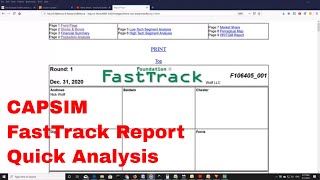 Capsim FastTrack Quick Analysis and Interpretation